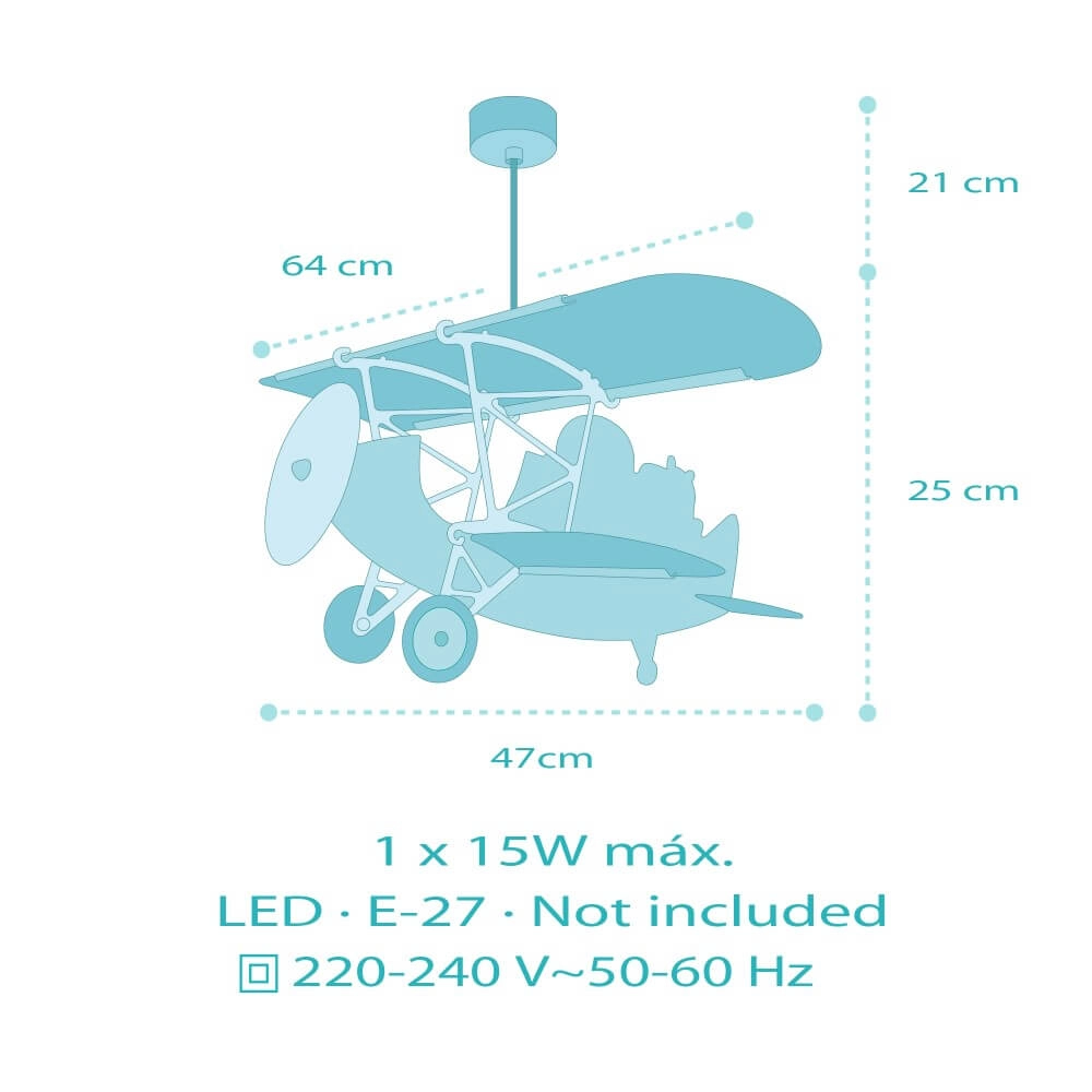Lampe suspendue pour enfants Plane avec des lions Dalber 8420406546025