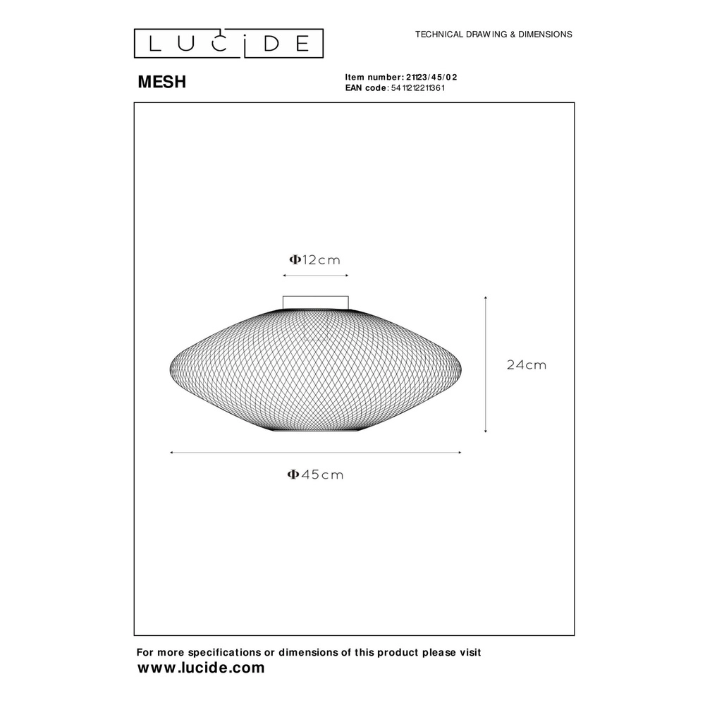 Éclairage de plafond en maille Mesh Or Lucide 5411212211361