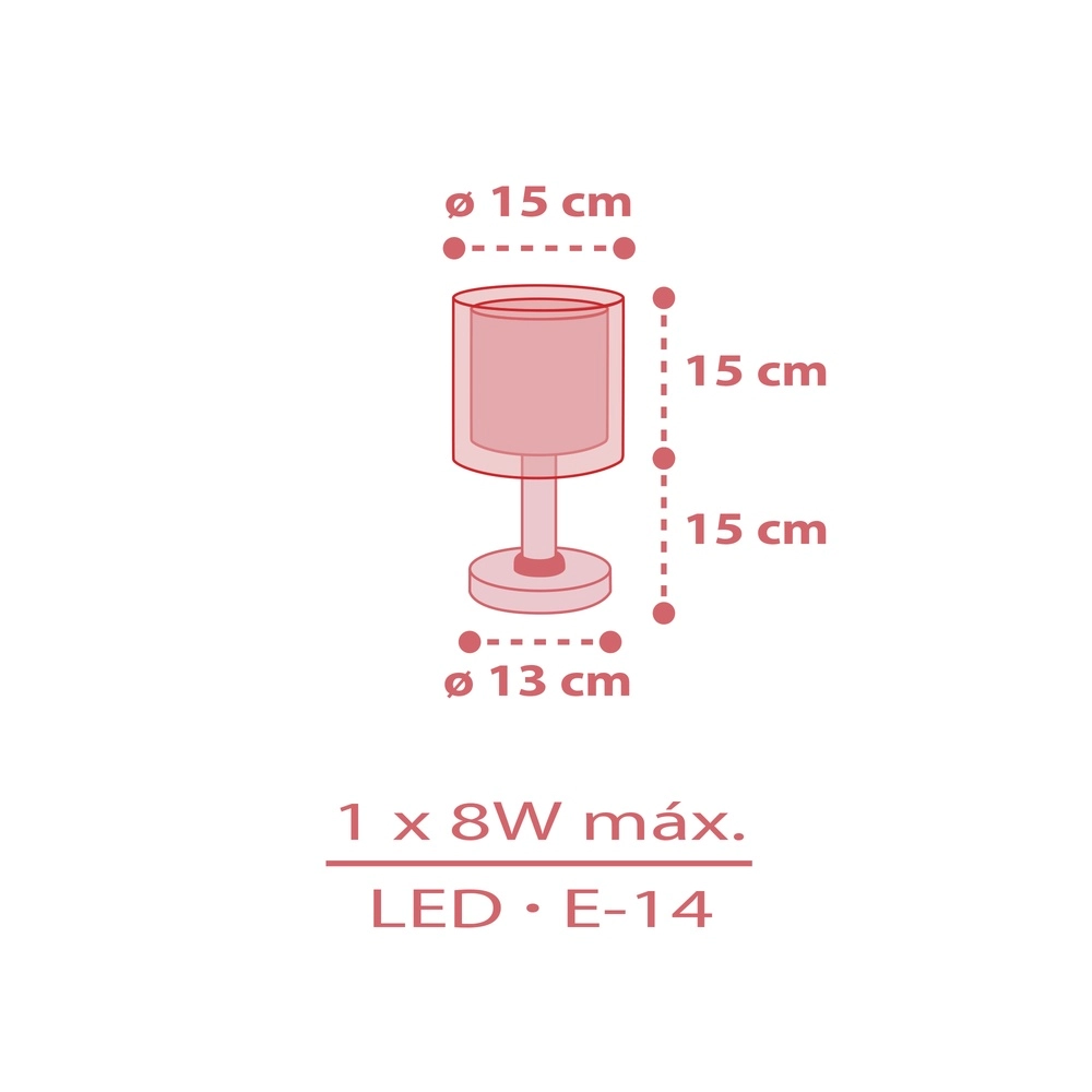 Lampe de table Rainbow rose pour chambre d’enfant Dalber 8420406411910