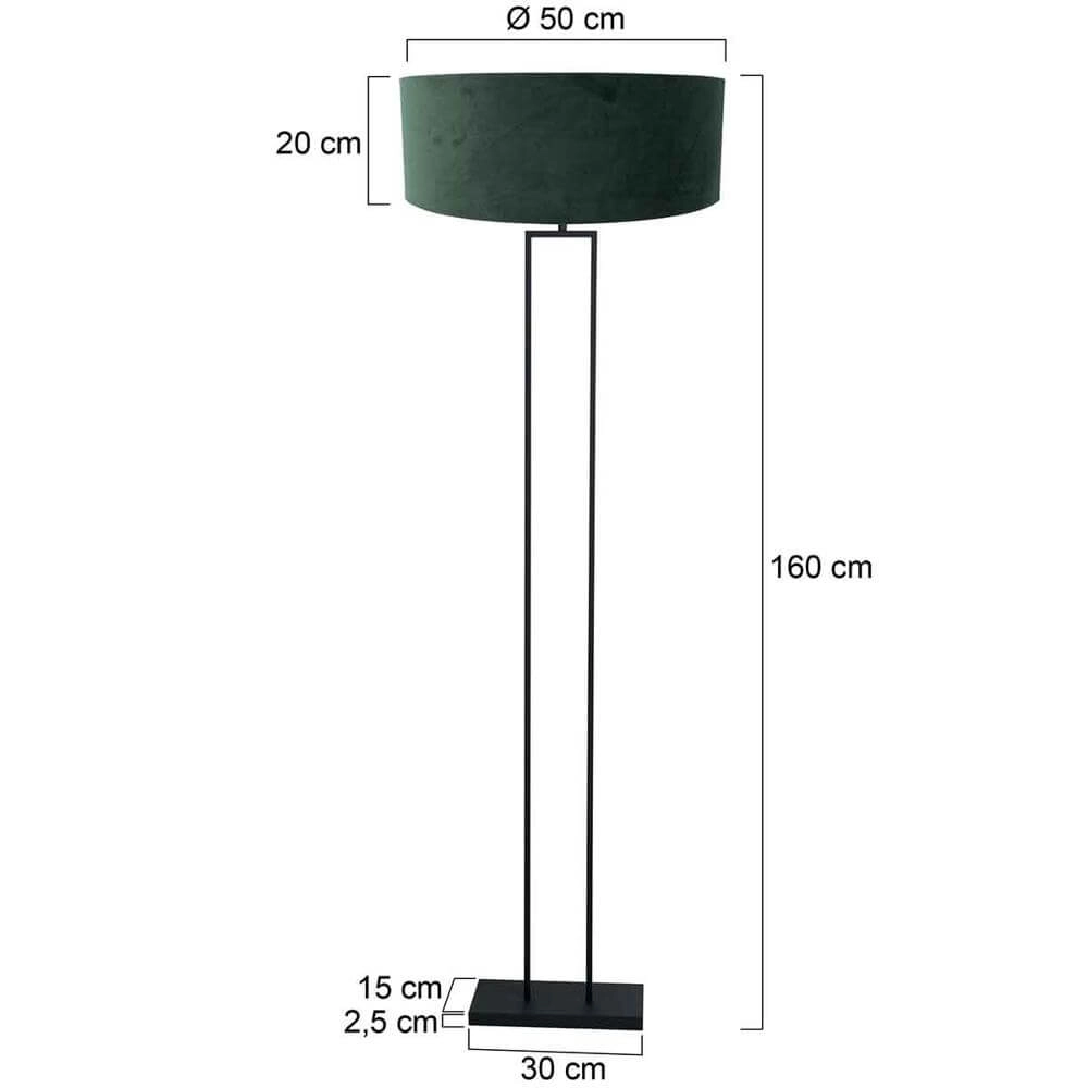 Lampadaire 160cm Stang noir avec capuche verte Steinhauer 8712746173901