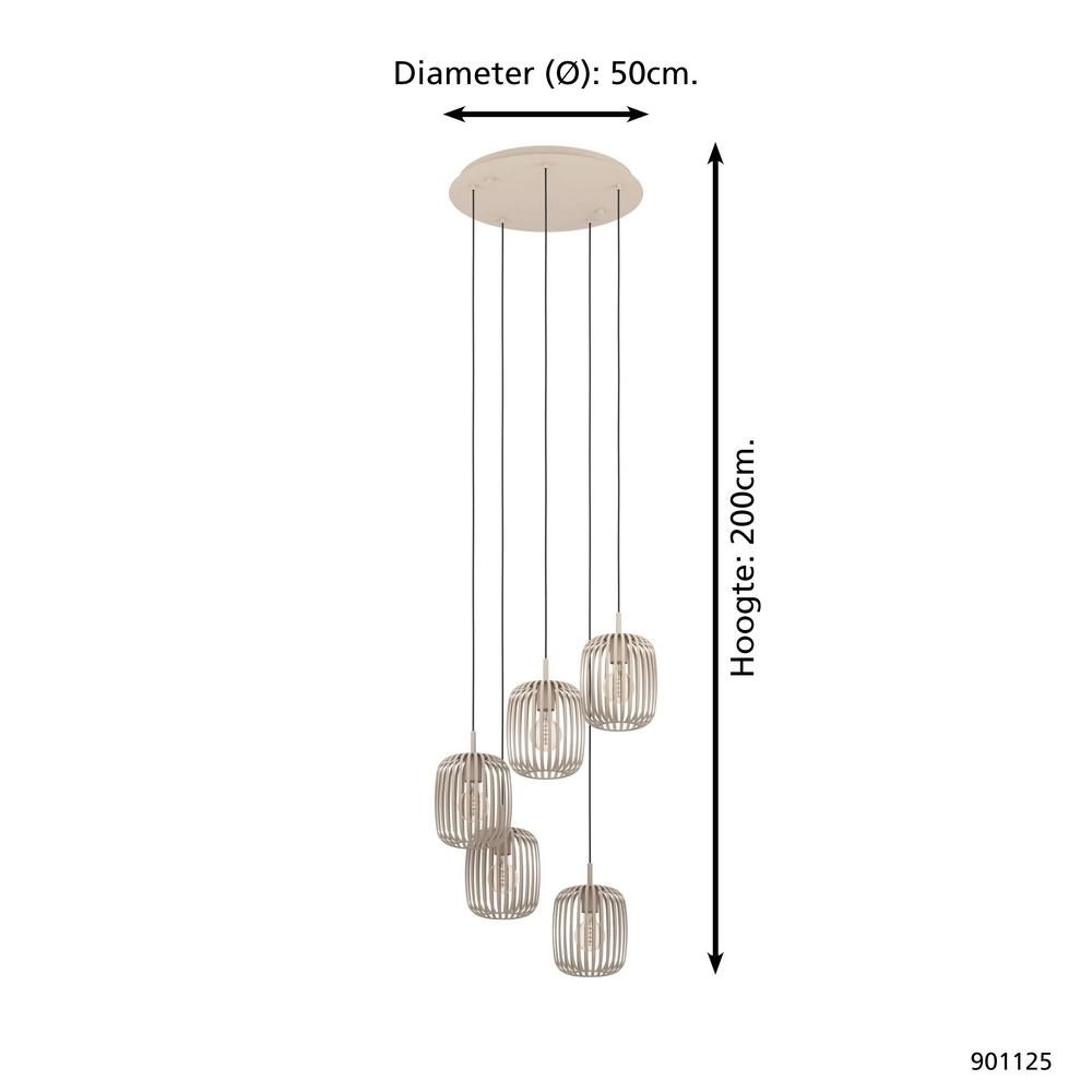 Lampe suspendue à 5 lumières Romazzina sable - E27 Eglo 9008606299904