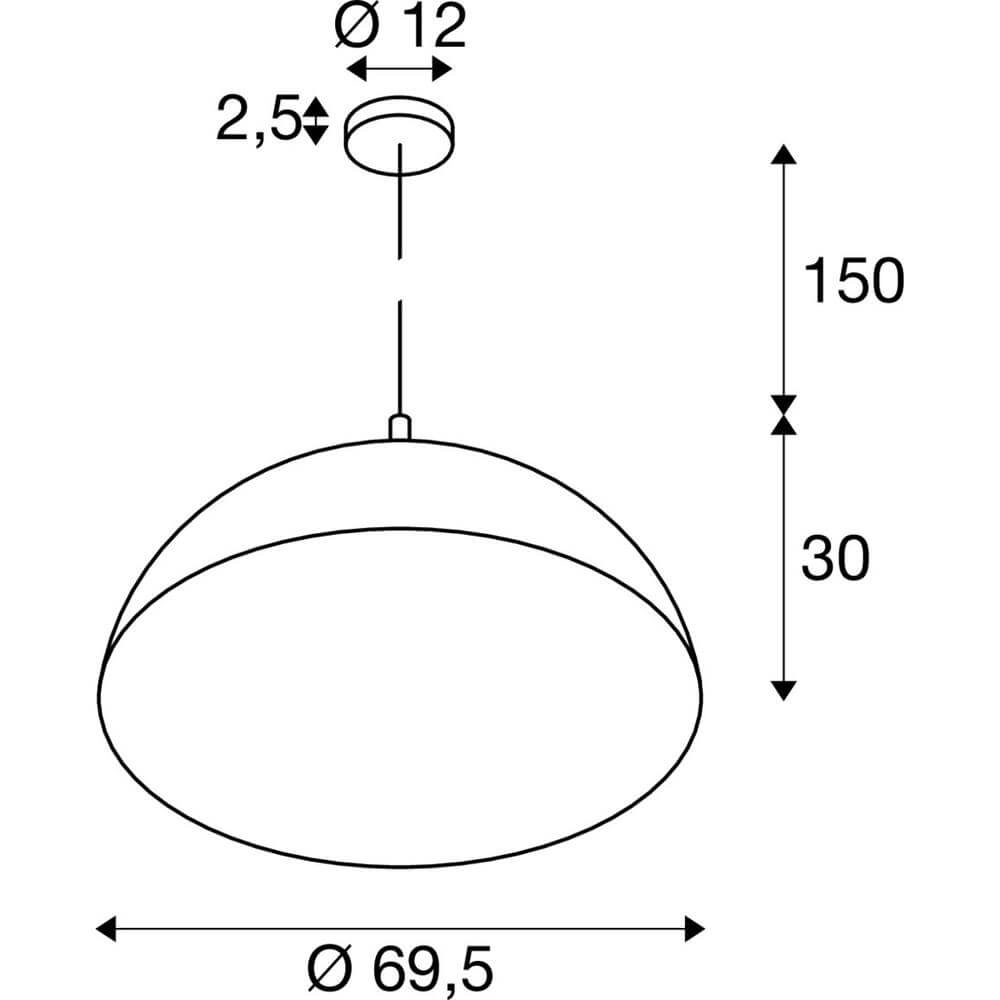 Suspension Forchini 70 noir avec or Ø 70cm SLV 4024163298612