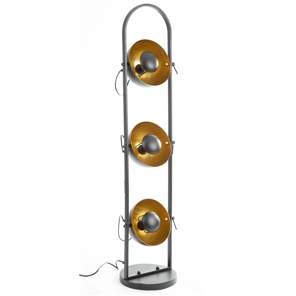 Lampe de pied Ole noir avec or