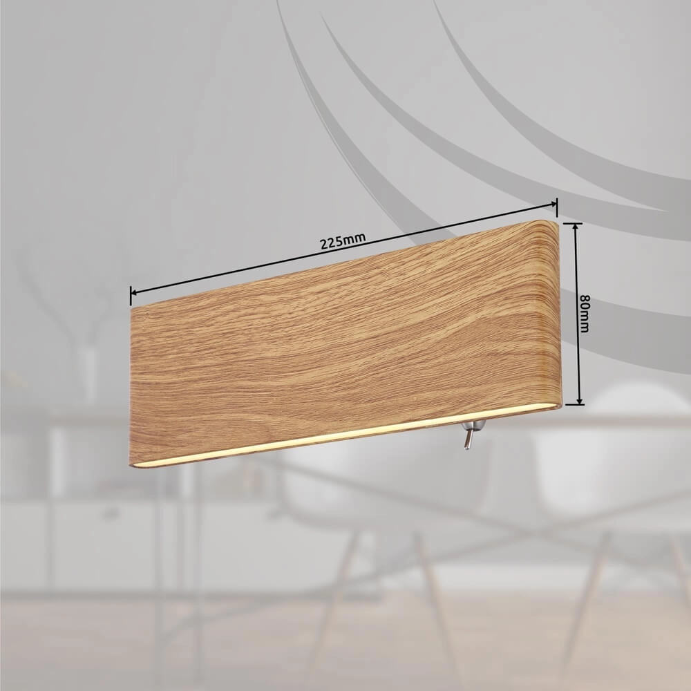 Applique murale design Siegfried Bois S avec interrupteur Globo 9007371421145