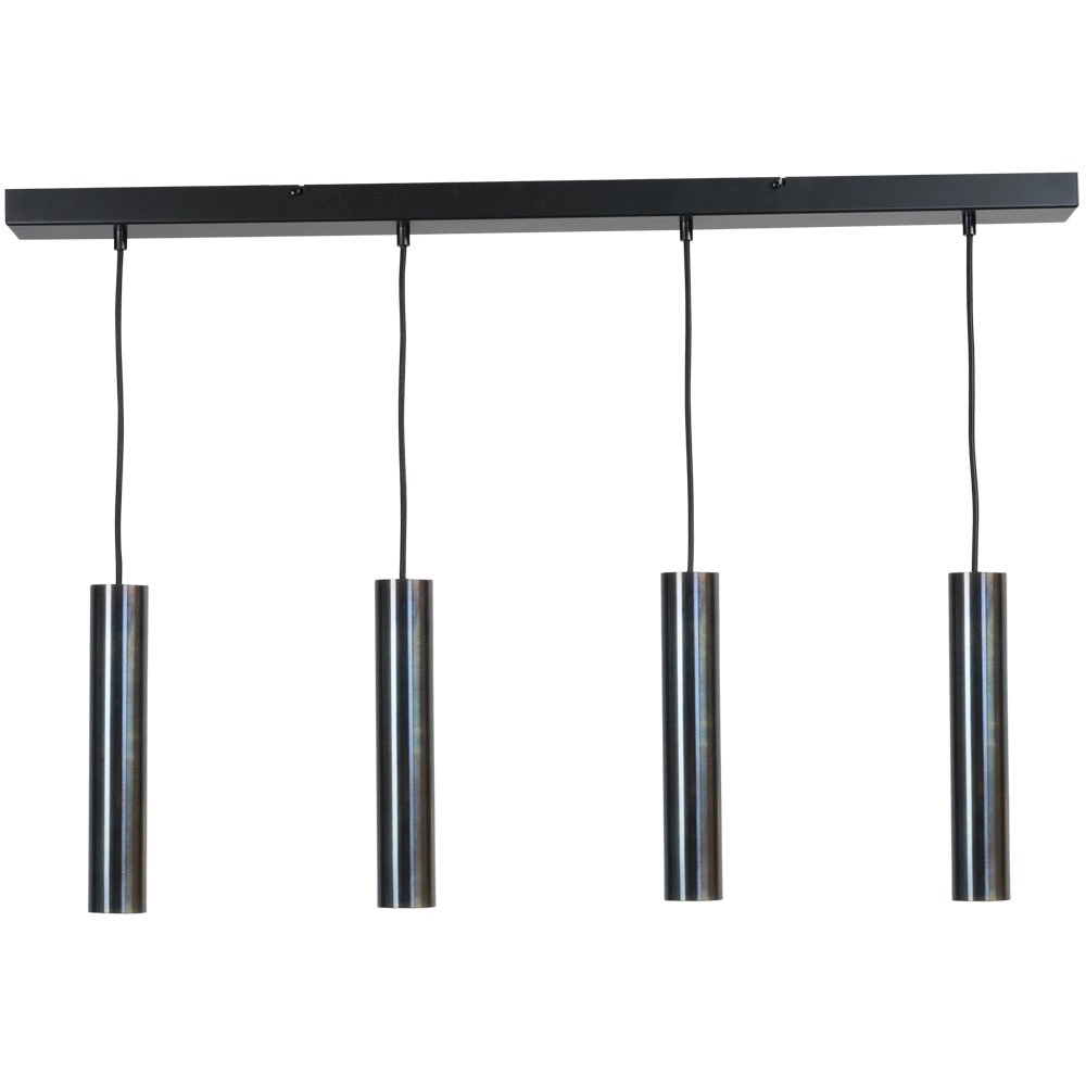 Lampe suspendue pour table à manger Run Cylindres en bronze à 4 lumières Lampe suspendue pour table à manger Run Cylindres en bronze à 4 lumières