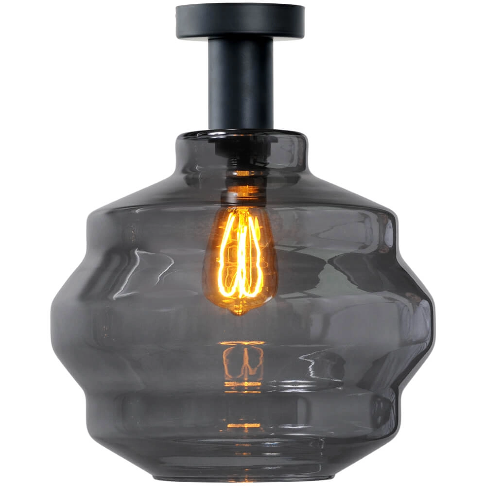 Plafonnier - Ø 30cm - Porto avec verre fumé Boule Ø 30cm