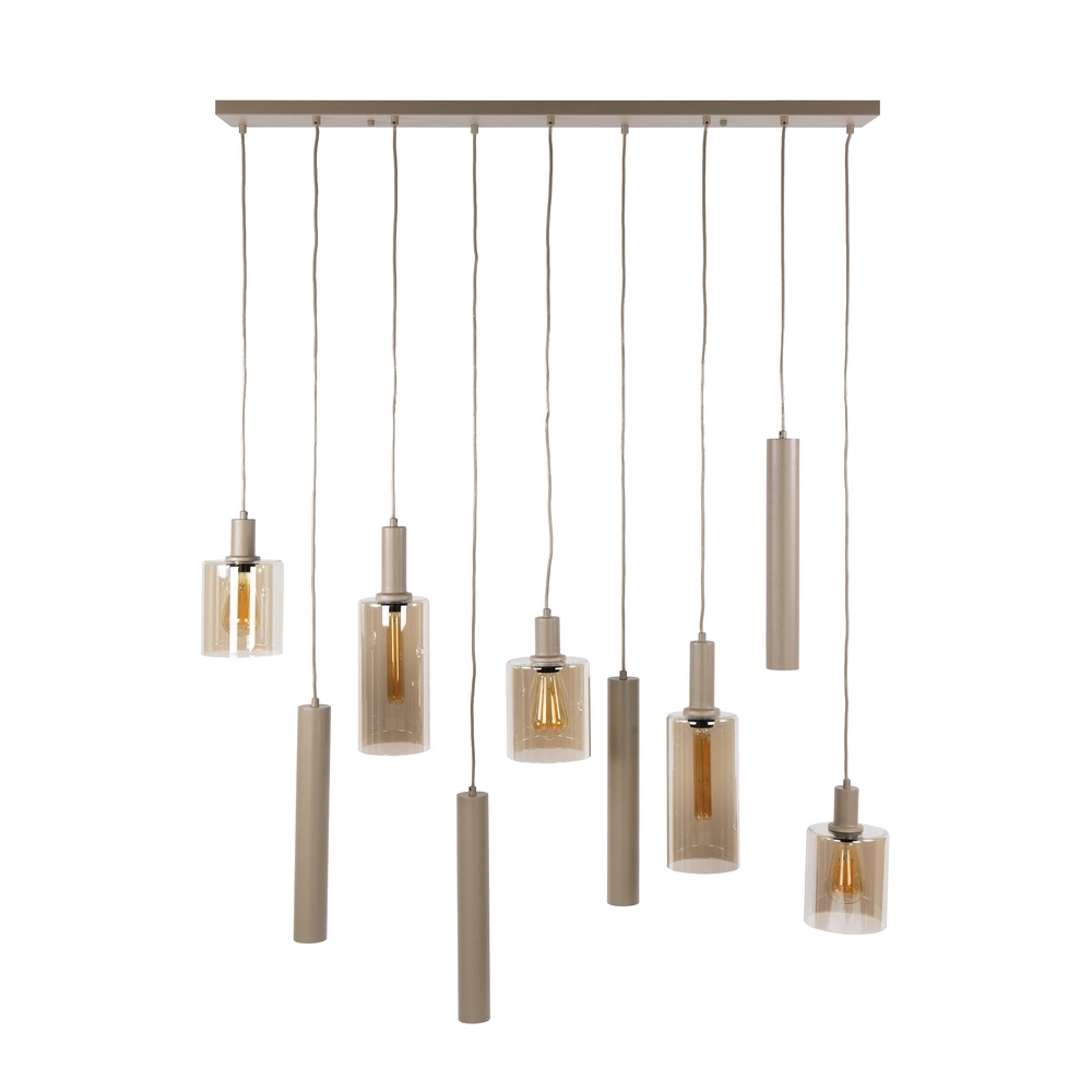 Lampe pendante de conception Sepiora Brun sable clair à 9 Lyora 8716803515307