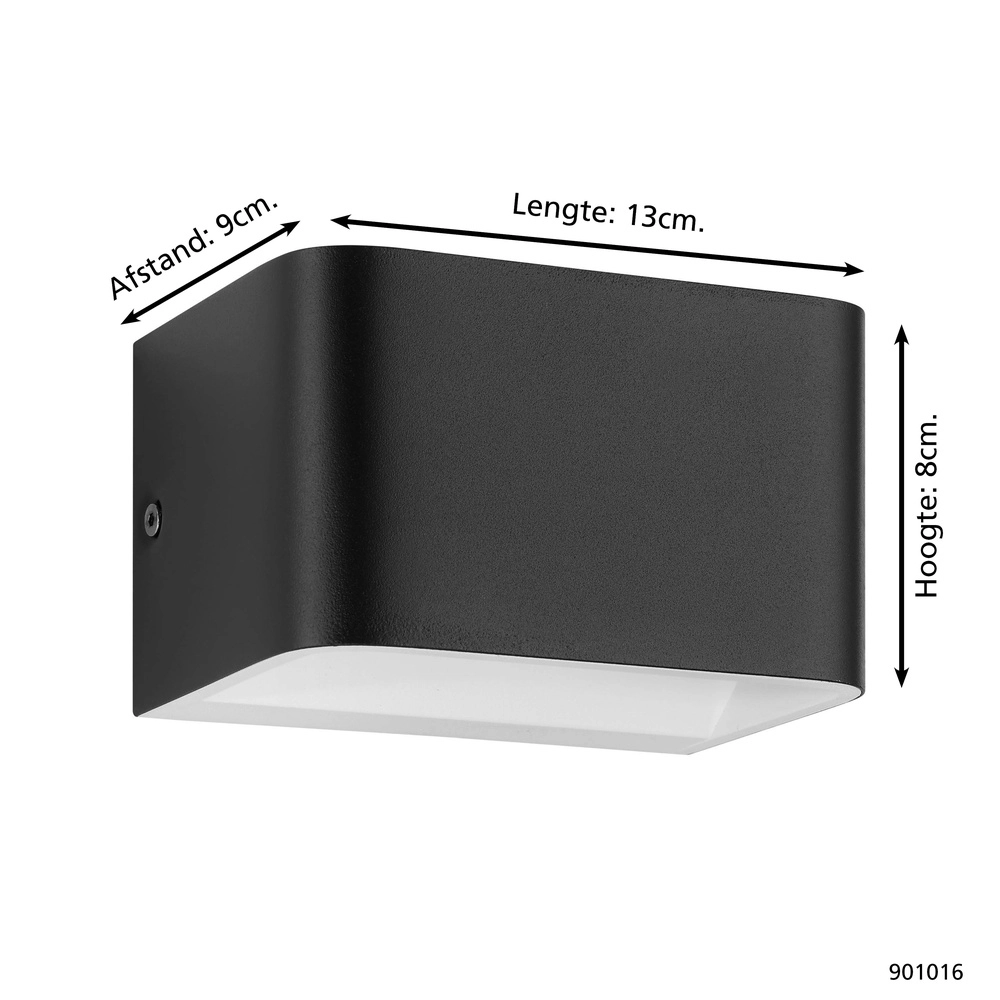 Lampe murale LED Sania 4 13cm - noir Eglo 9008606289851