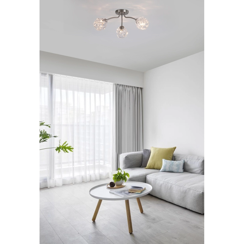 Plafonnier Astral nickel 3 lumières Searchlight 5053423304052