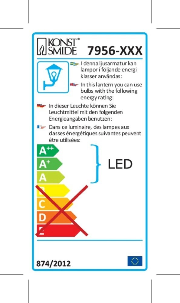 Spot murale Potenza Haut - Bas - Façade anthracite KonstSmide 7318307956375