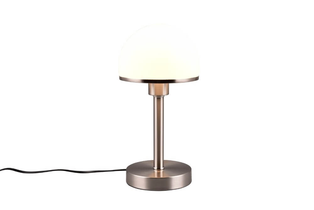 Lampe de table Joost Ii nickel avec verre blanc
