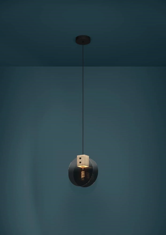 Lampe suspendue Millena bois avec du noir Stars of Light 9008606239436
