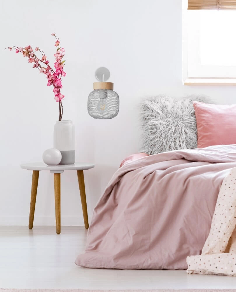 Applique Giada gris avec du bois Brilliant 4004353354137