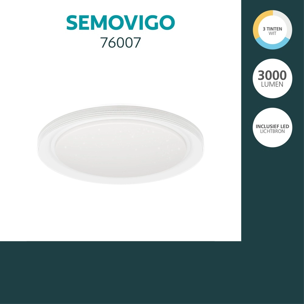 Éclairage de plafond Semovigo blanc Ø 50cm Eglo 9008606391820