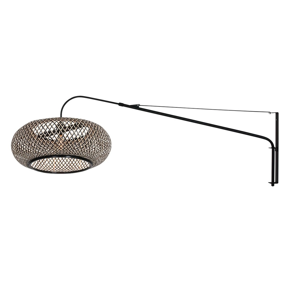 Applique murale Elegant Classy avec rotin et capot noir Steinhauer 8712746182446