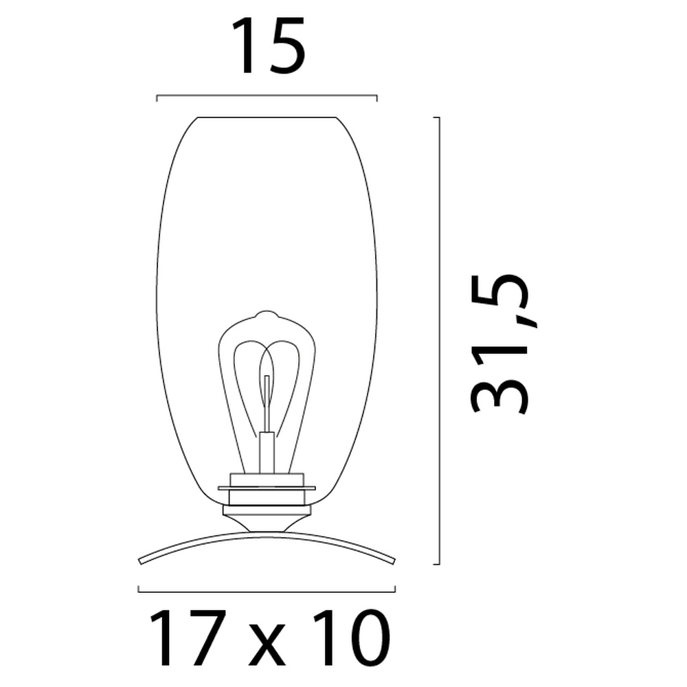 Lampe de table Olive Verre de 15 cm d’Ø - sable Masterlight 8718121393841