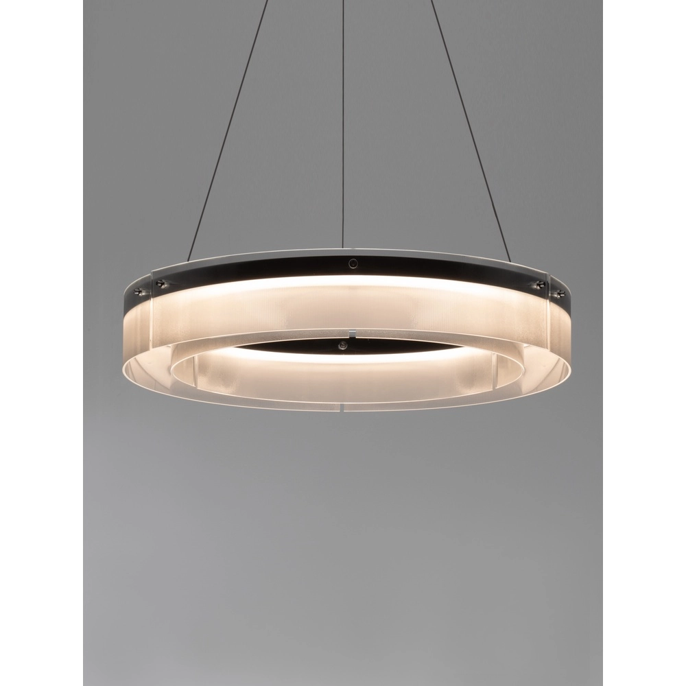 Suspension design Pauline noir avec verre Ø 70cm Lyora 5212017445384