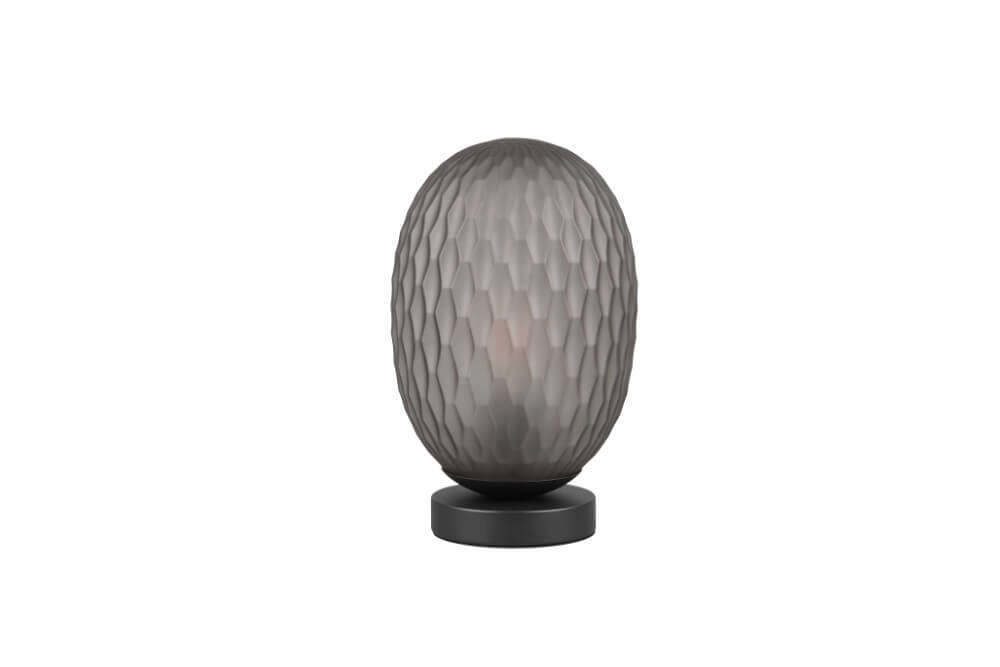 Lampe de table Facette avec verre fumé nervuré Trio 4017807616859