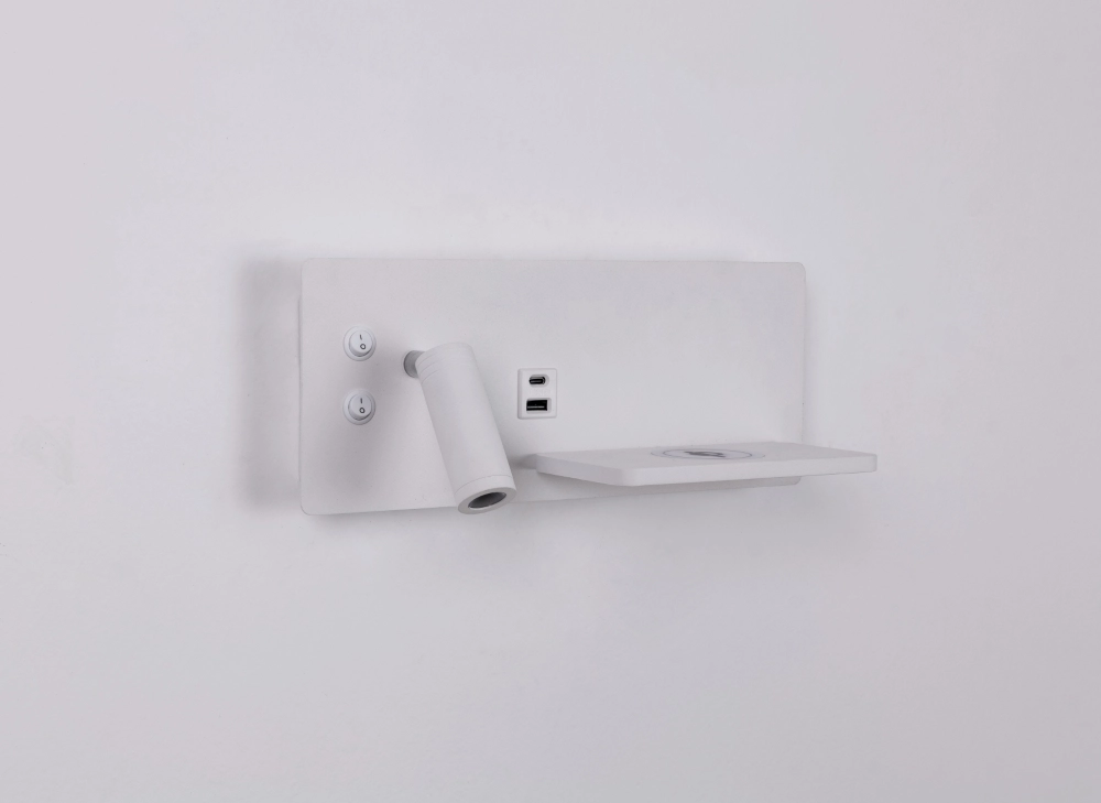 Lampe de chevet Charge Blanc gauche avec le chargeur sans fil Artdelight 8720701103641