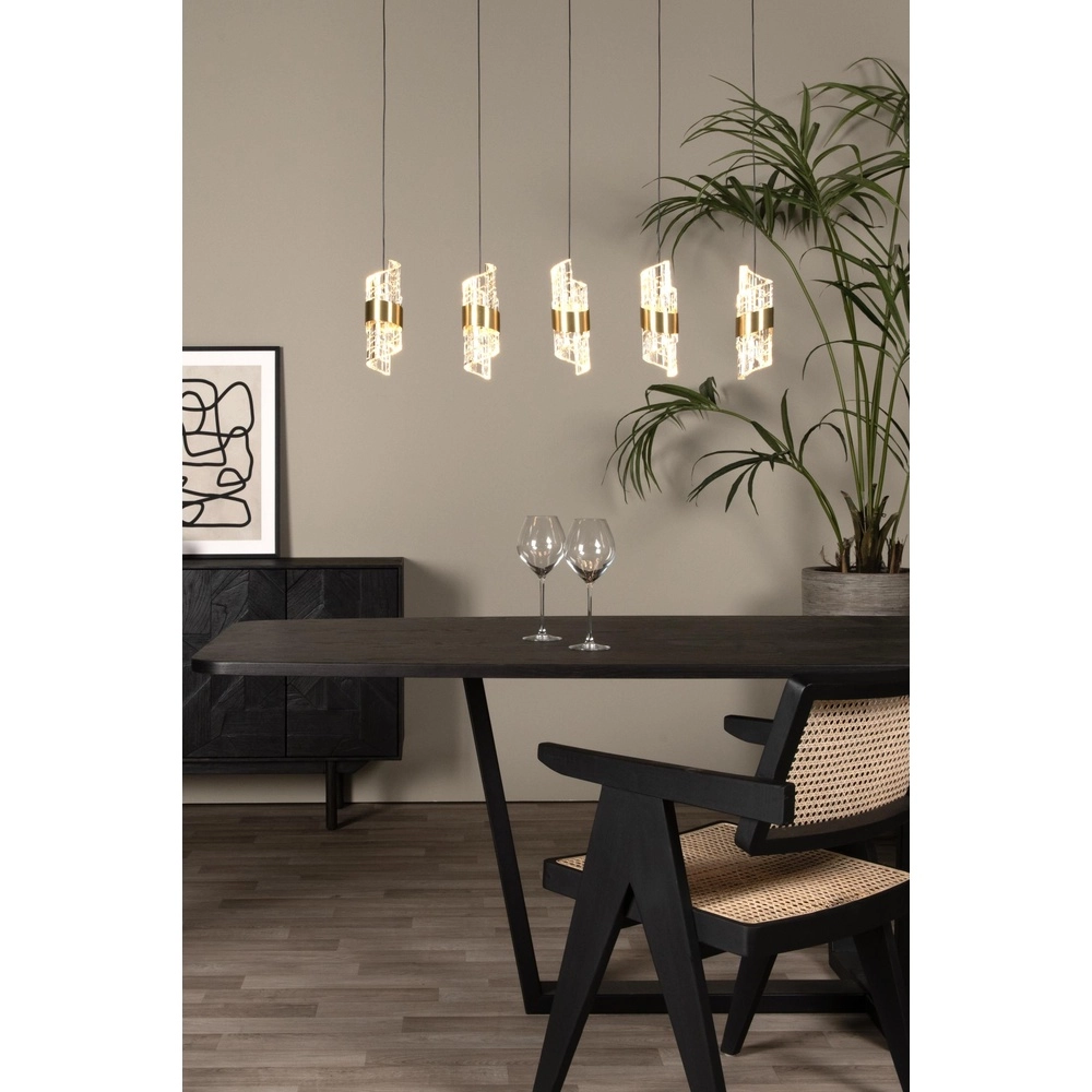 Lampe pendante de conception Kligande Quinte droite or cinq lumières Lucide 5411212134646