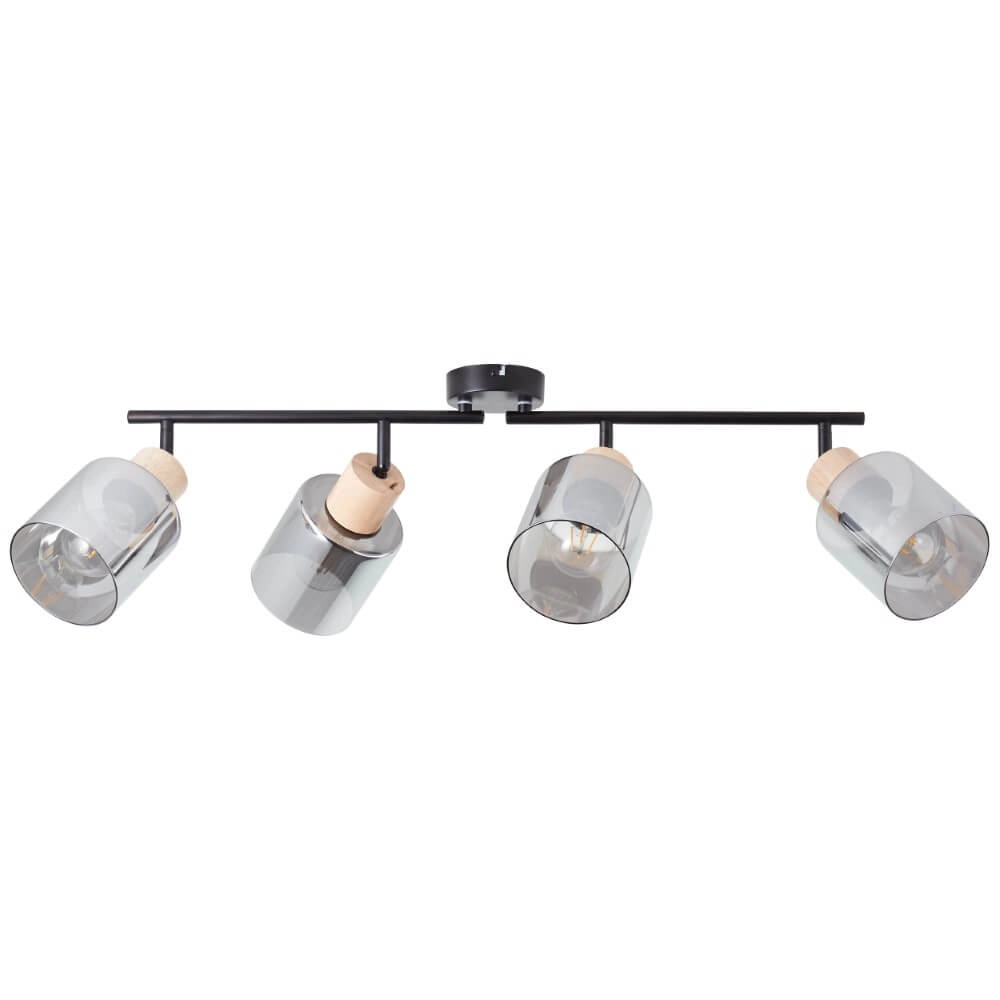 Plafonnier Weald 4 lumières noir Brilliant 4004353413094