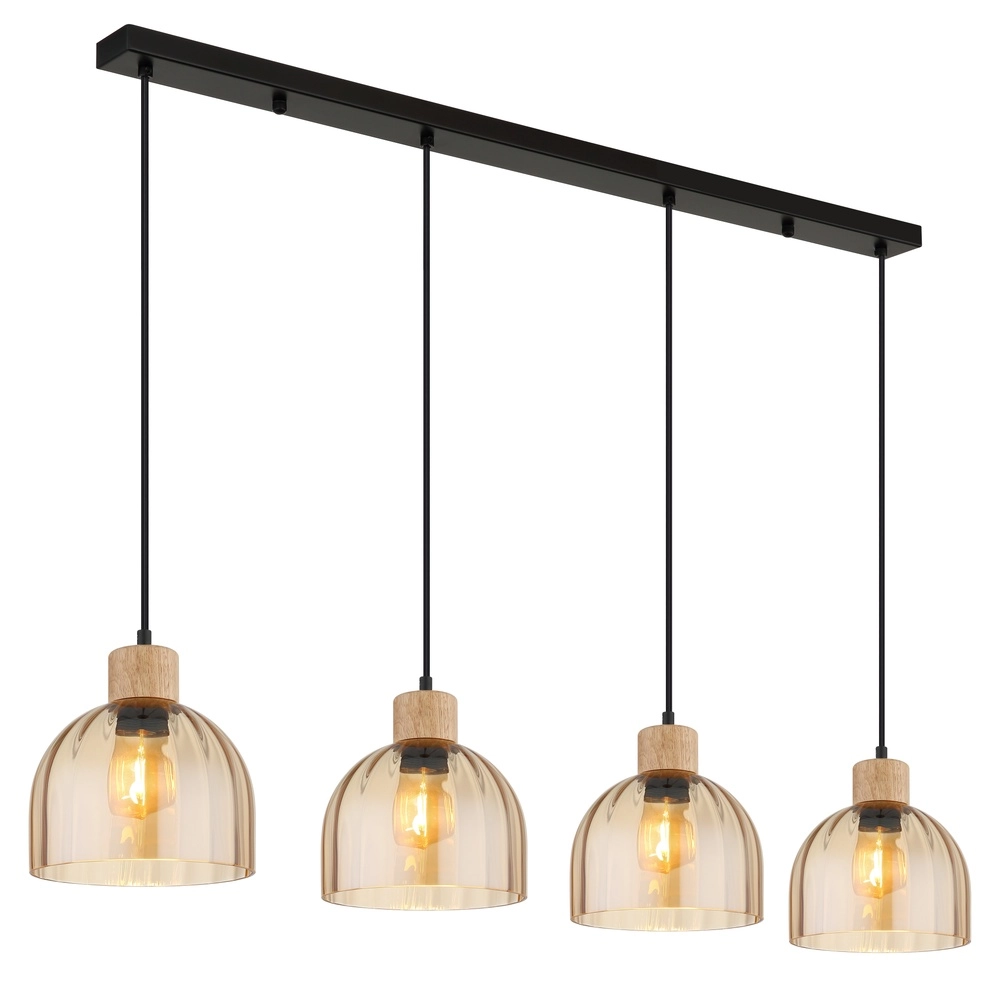 Lampe suspendue à 4 lumières Swanson Noir