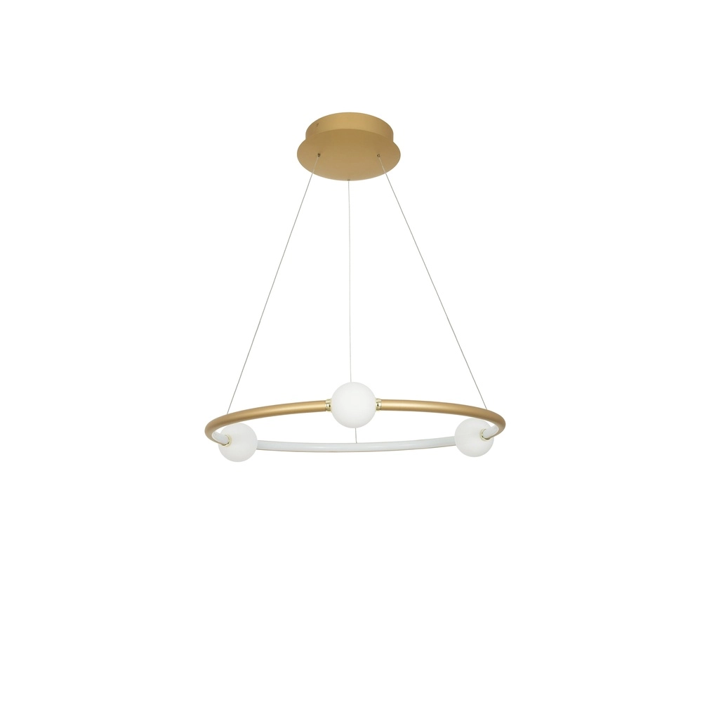 Suspension Celia Or avec rond blanc horizontal Lyora 5212017429322
