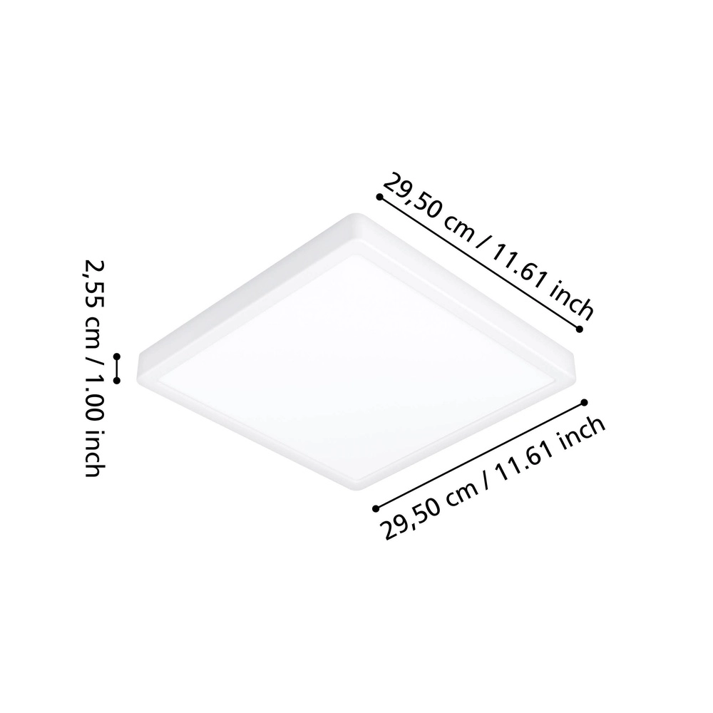 Lumière de plafond IP44 Fueva 6-Z Carré - Blanc - 29,5x29,5 cm Eglo 9008606330584