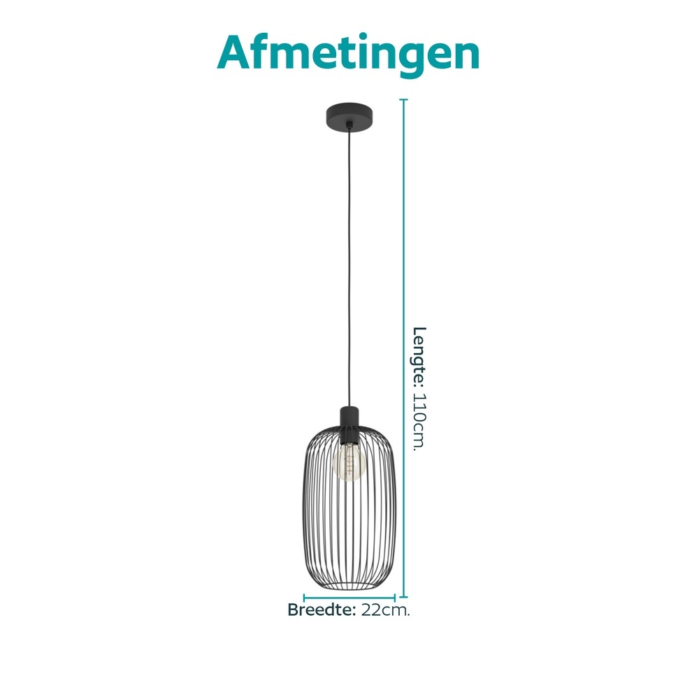 Lampe suspendue filaire Lodods noir Ø 22cm Eglo 9008606390274