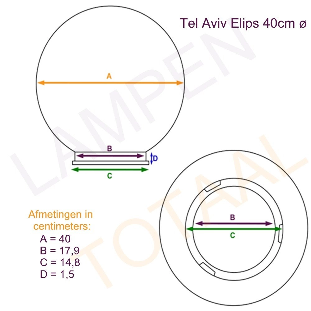 Lampe à globe Tel Aviv Elips 40 KS 8714732380508