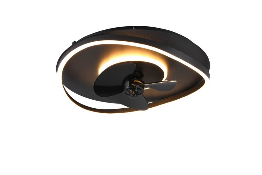 Ventilateur de plafond LED noir Sortland
