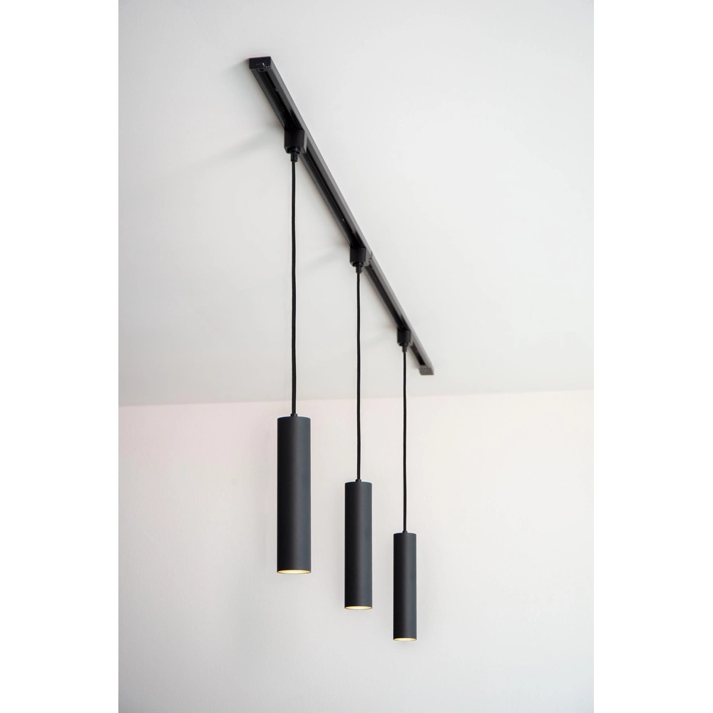 Suspension lumineuse à rail Track Floris Noir monophasé Lucide 5411212093370
