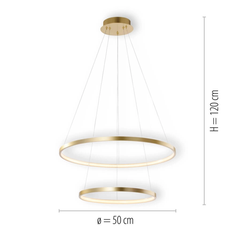 Lampe suspendue ronde Circle duo or Ø 50cm Just Light 4043689960438