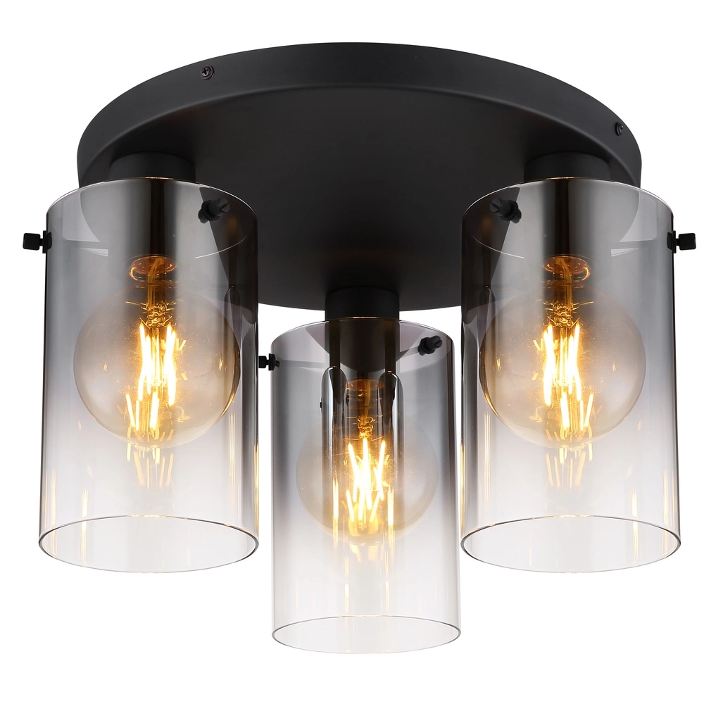 Lampe de plafond noire Florentina 3-lumière