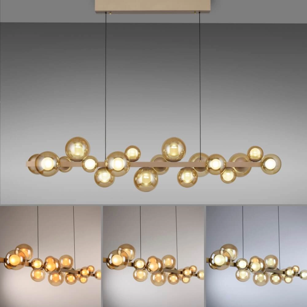 Lampe suspendue unique Pure E-Popup Bronze à 18 lumières Paul Neuhaus 4012248384428