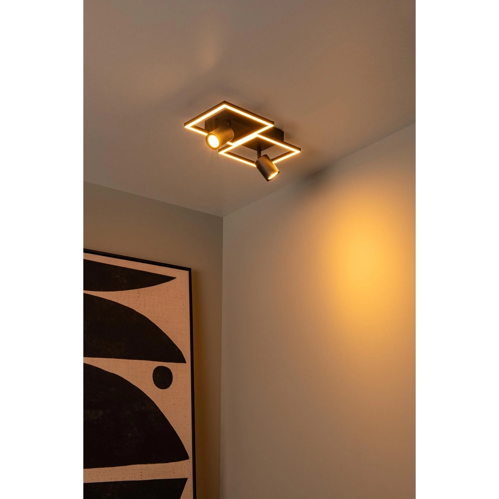 Lampe de plafond à design Arianne LED avec 2x GU10 noire Lucide 5411212530882