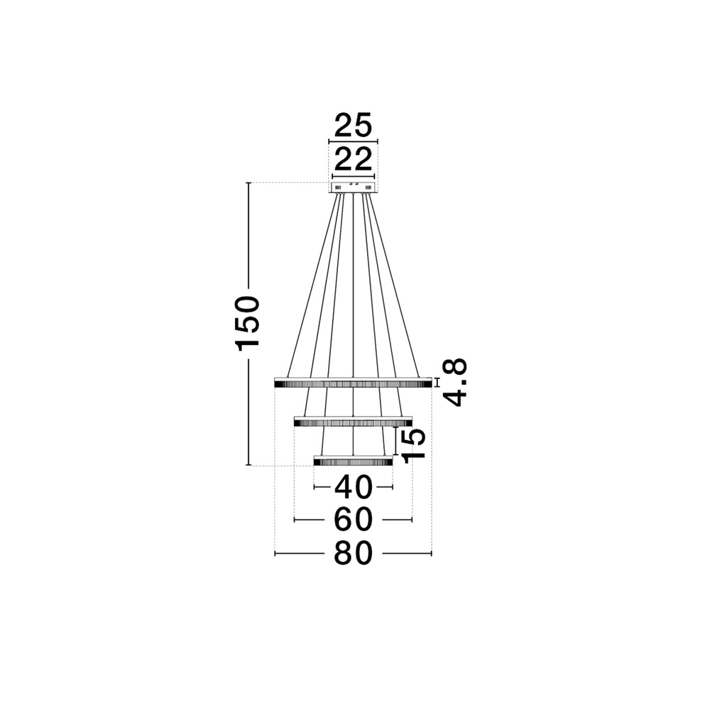 Suspension dorée Luana 3 lumières Lyora 5212017479679