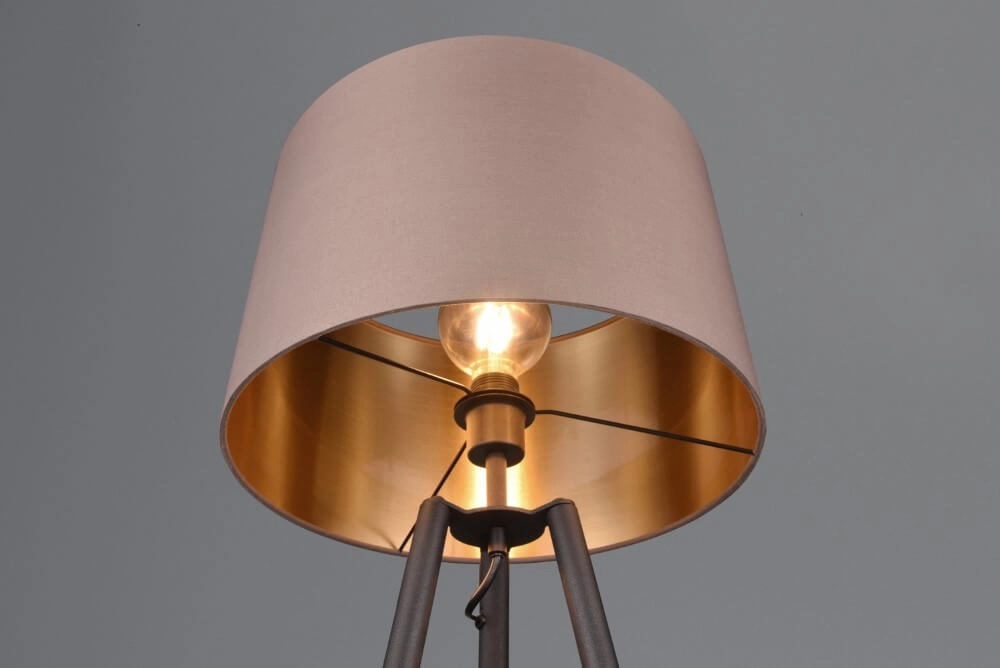 Lampadaire sur pied Colette noir avec nuance taupe Trio 4017807574548