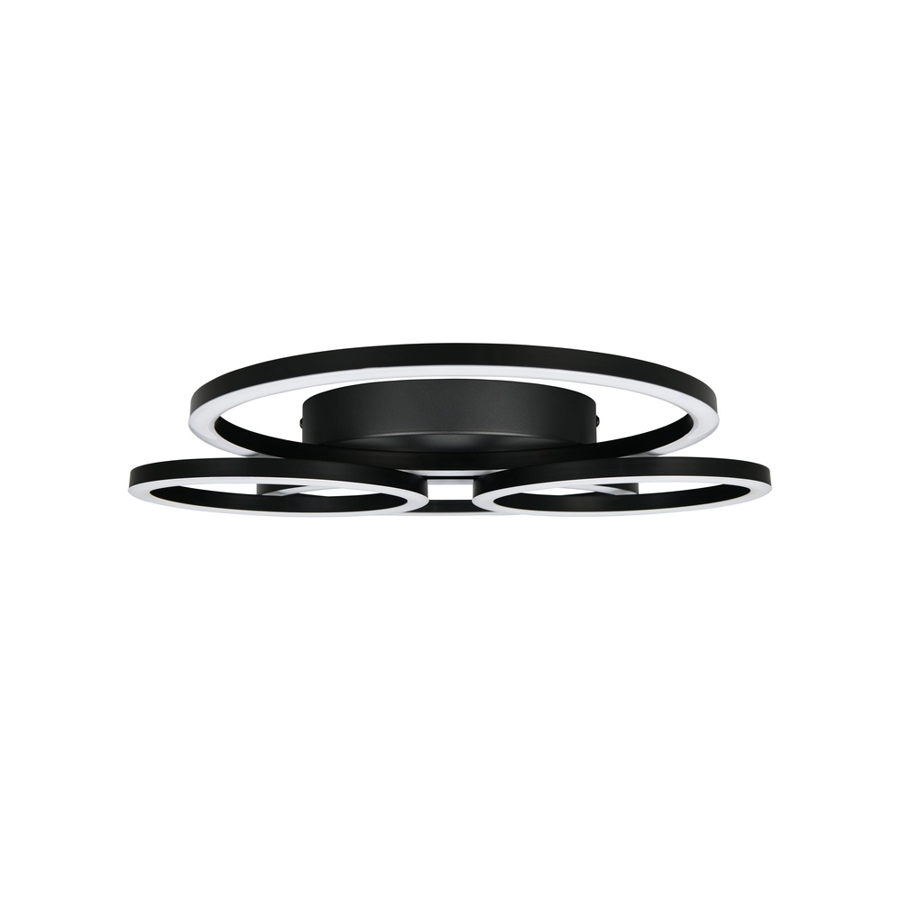 Lampe de plafond moderne Quilo Noir rond Trio 4017807704242