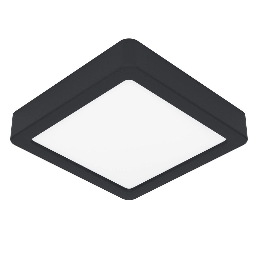 Lumière LED de plafond Fueva 6 Carré - Noir - 15x15cm