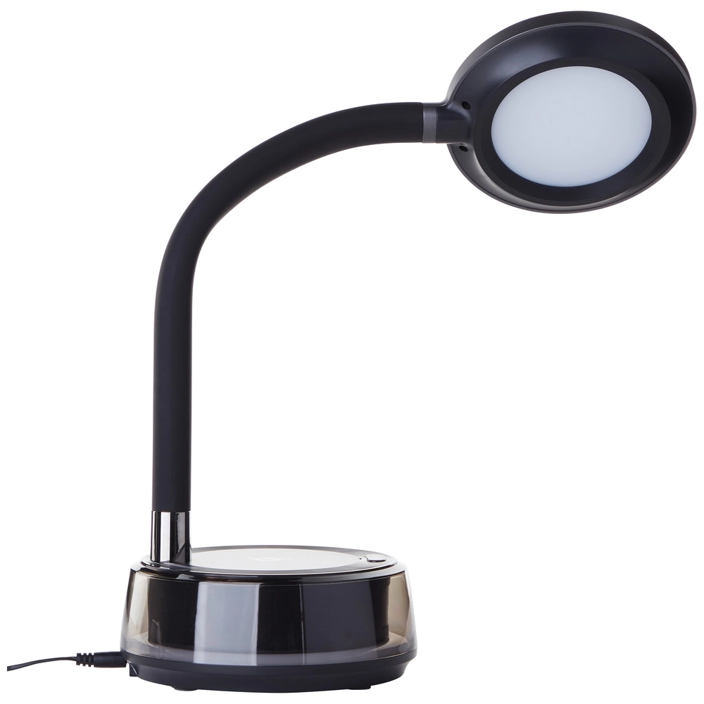 Lampe de bureau Moonglow noir avec horloge Brilliant 4004353460685