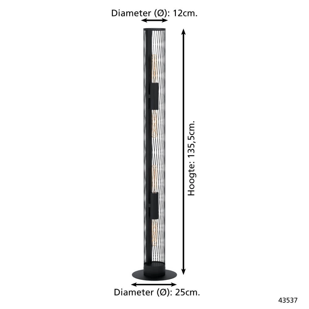 Lampadaire Redcliffe noir Eglo 9002759435370