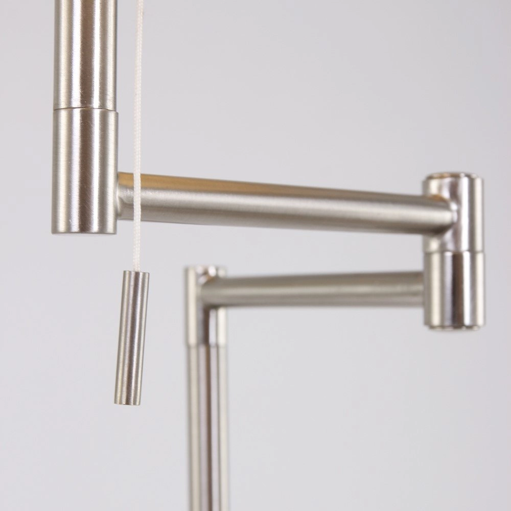 Lampadaire Mexlite 154 cm gris métallisé avec abat-jour blanc Steinhauer 8712746048094