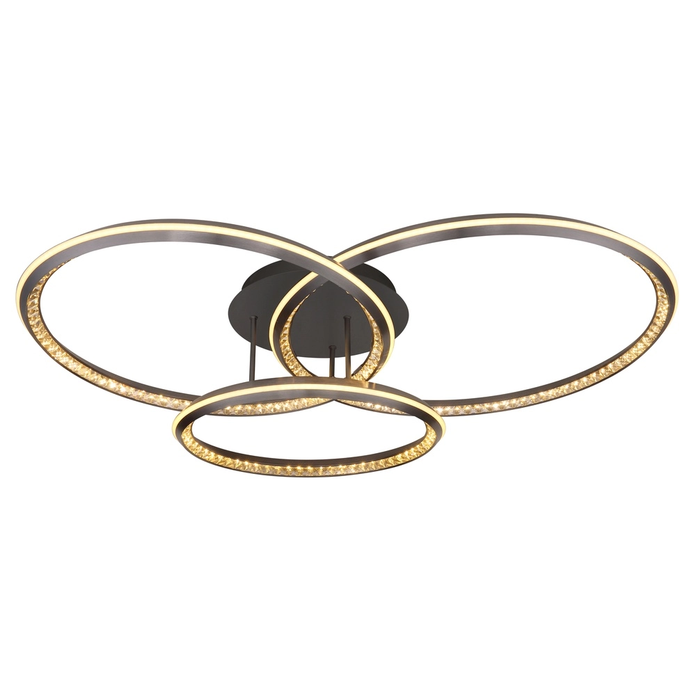 Lampe de plafond à design Alaina 3 anneaux de gris Globo 9007371474882