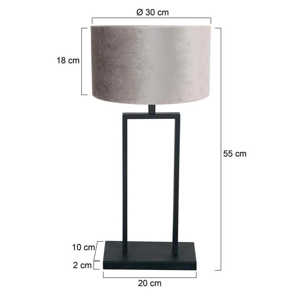 Lampe de table 55cm Stang avec capuchon argenté Steinhauer 8712746173956