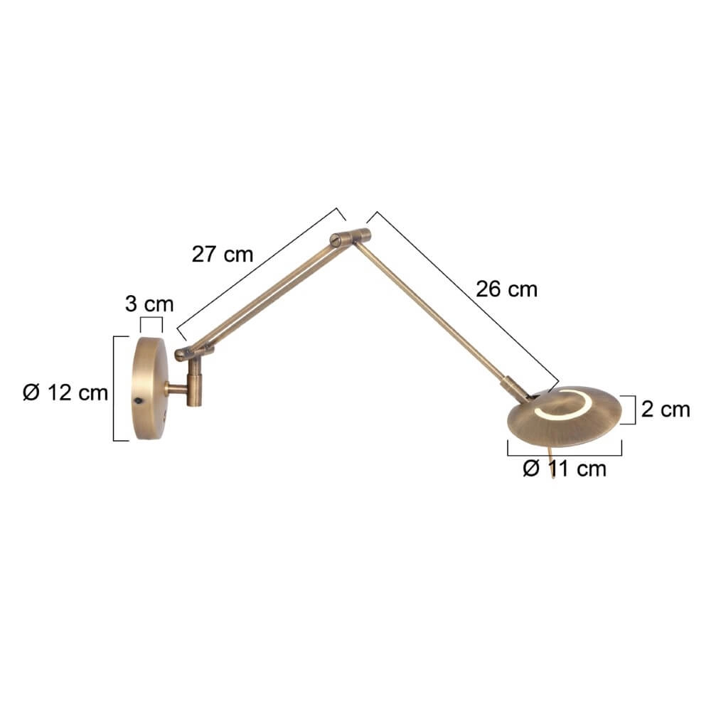 Lampe de lecture Zodiac LED laiton Steinhauer 8712746127355