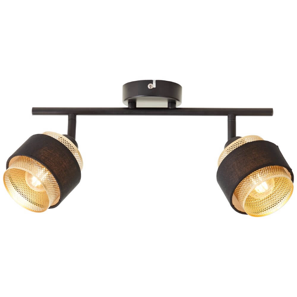 Plafonnier 2 lumières Grove noir avec de l'or Plafonnier 2 lumières Grove noir avec de l'or