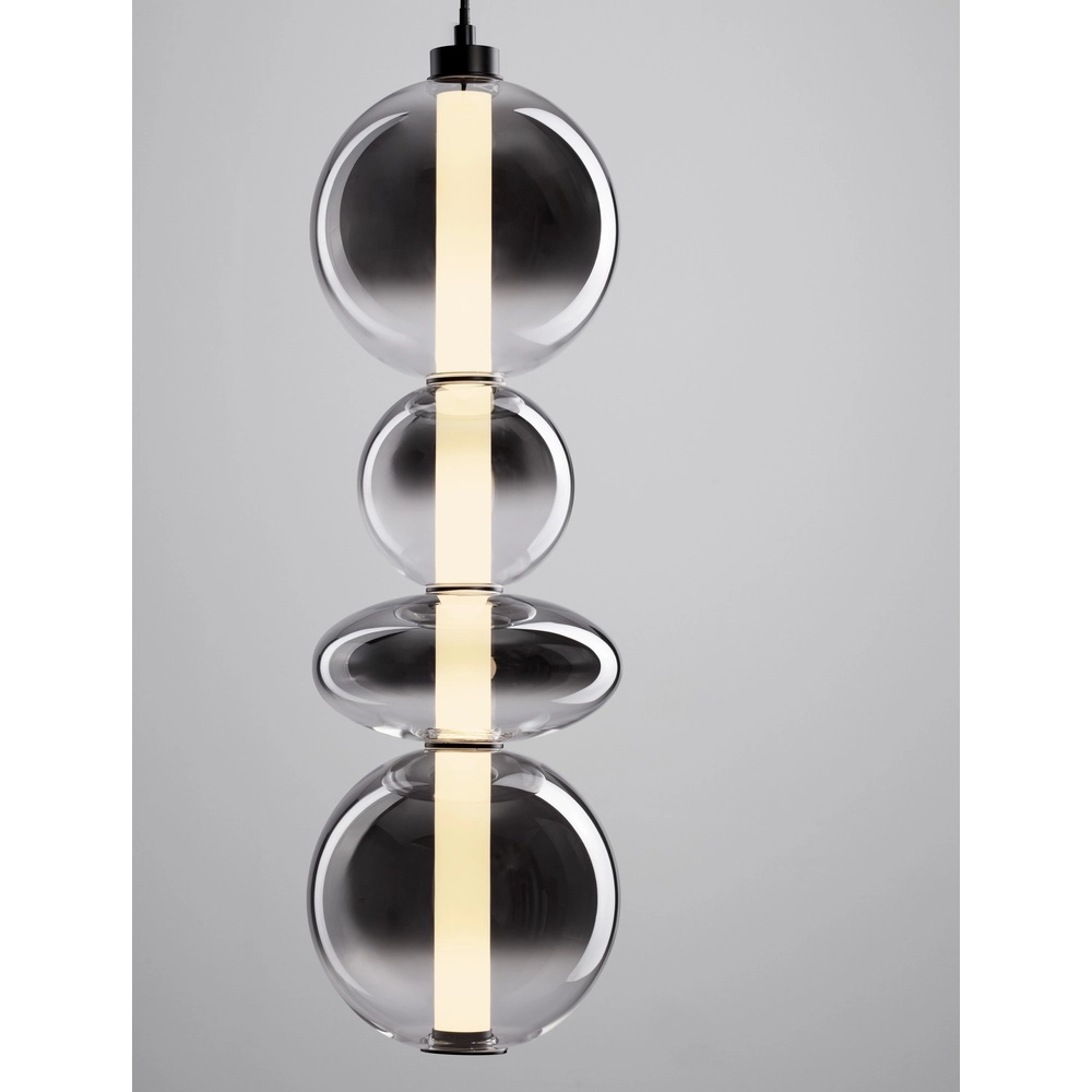 Suspension Bally Verre fumé 62cm