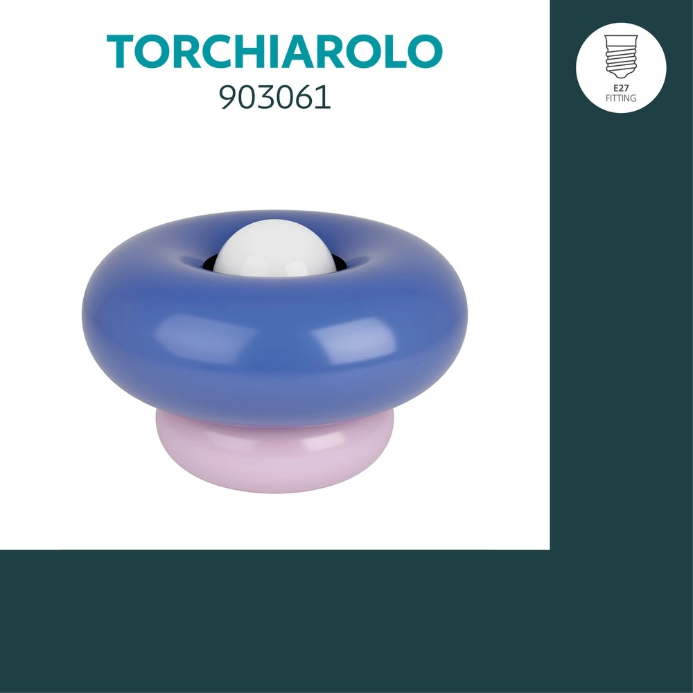 Lampe de table de conception Torchiarolo rose avec bleu Eglo 9008606405466