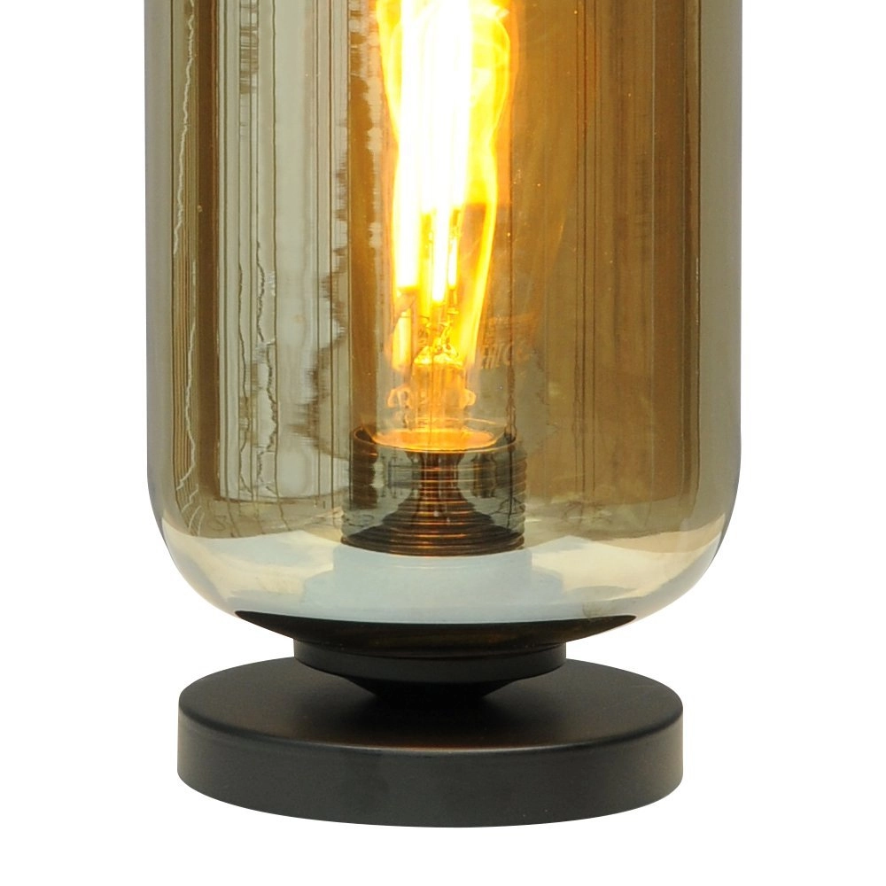 Lampe de table Quinto Smoke avec verre cylindrique à fumée Masterlight 8718121216553